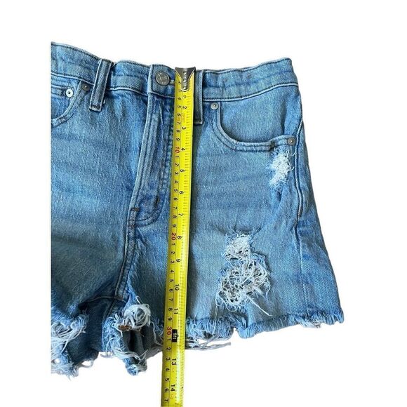 Madewell The Perfect Jeant Distressed Short size 27 Light Blue - Picture 5 of 10